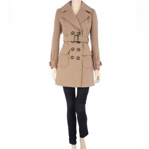 Dorothy Perkins UK10 US6 Carmel Classic Belted Trench Melton fabric